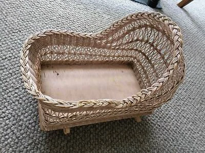 vintage wooden doll cradle