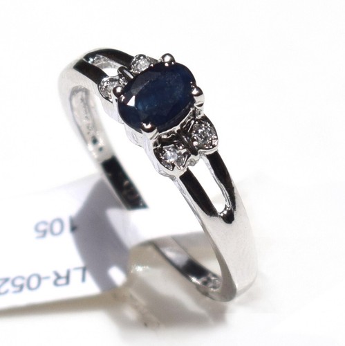 Natural Blue Sapphire Gemstone Ring 6.75, 925 Solid Sterling Silver - Picture 5 of 8