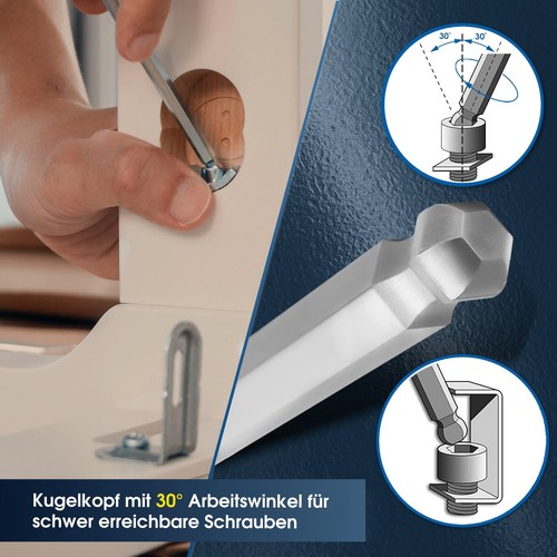 S&R Innensechskantschlüssel Satz HX, T-Griff, Kugelkopf, 10-tlg: 2-10mm metrisch - Bild 6 von 8