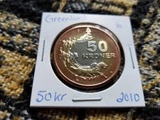 Greenland 50 Kroner 2010 Trimetallic Fantasy Issue - Exonumia Coin - iii