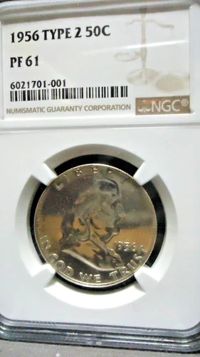 1956 Type 2 FRANKLIN HALF DOLLAR 50c  NGC GRADED PF 61