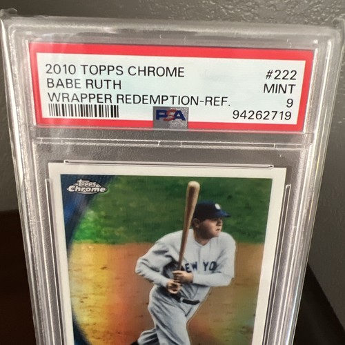 Babe Ruth 2010 Topps Chrome Wrapper Redemption Refractor #222 PSA 9 COMO NUEVO Yankees - Imagen 2 de 3