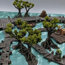 Mangrove Tree Set 28mm Tabletop Terrain Miniature Set, Nature, Scatter, Scenery
