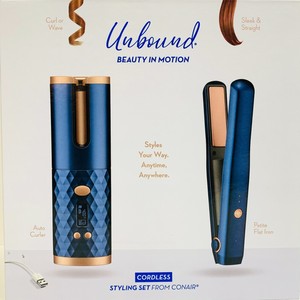 Conair Cr540gd Unbound Cordless Styling Set Auto Curler Petite Flat Iron New 74108414601 Ebay