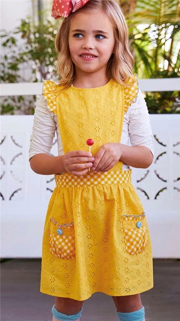 Eyelet top pinafore dress