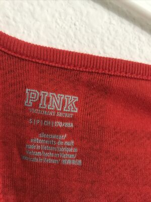 Body Pyjama Victoria's Secret PINK - Rouge Et Noir Rayé, Taille S, Occasion Très Bon état