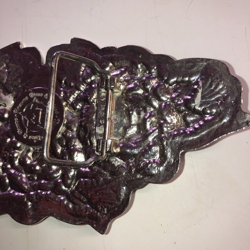 Vintage Cowgirl !!Western Belt Buckle Womens Rodeo Roses Silver Stars & Stripes - Picture 6 of 6
