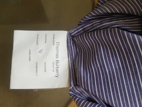 BURBERRY blue white striped cotton shirt dress SIZE SMALL (8) - Picture 9 of 15