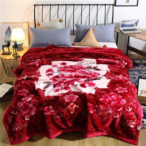Heavy Blanket Luxury Thick Winter Blanket Soft Quilt Bed Cover Raschel Blankets - Picture 10 of 19