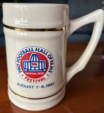 1986 Pro Football Hall Of Fame Festival Large Ceramic Mug Inductees Signatures 