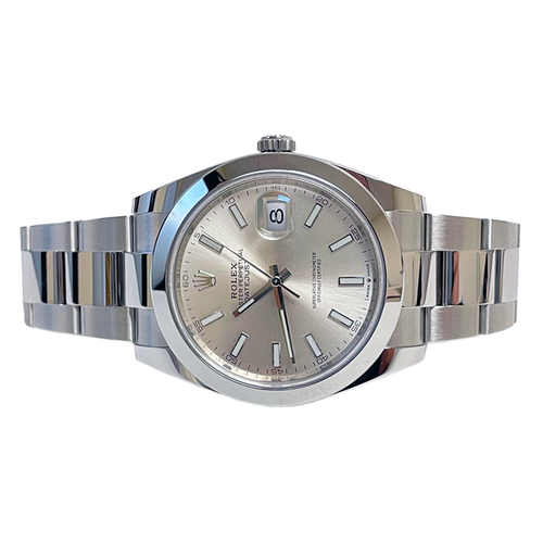 Rolex Datejust 41 126300 acciaio ostrica 41 mm indice argento - Foto 4 di 4