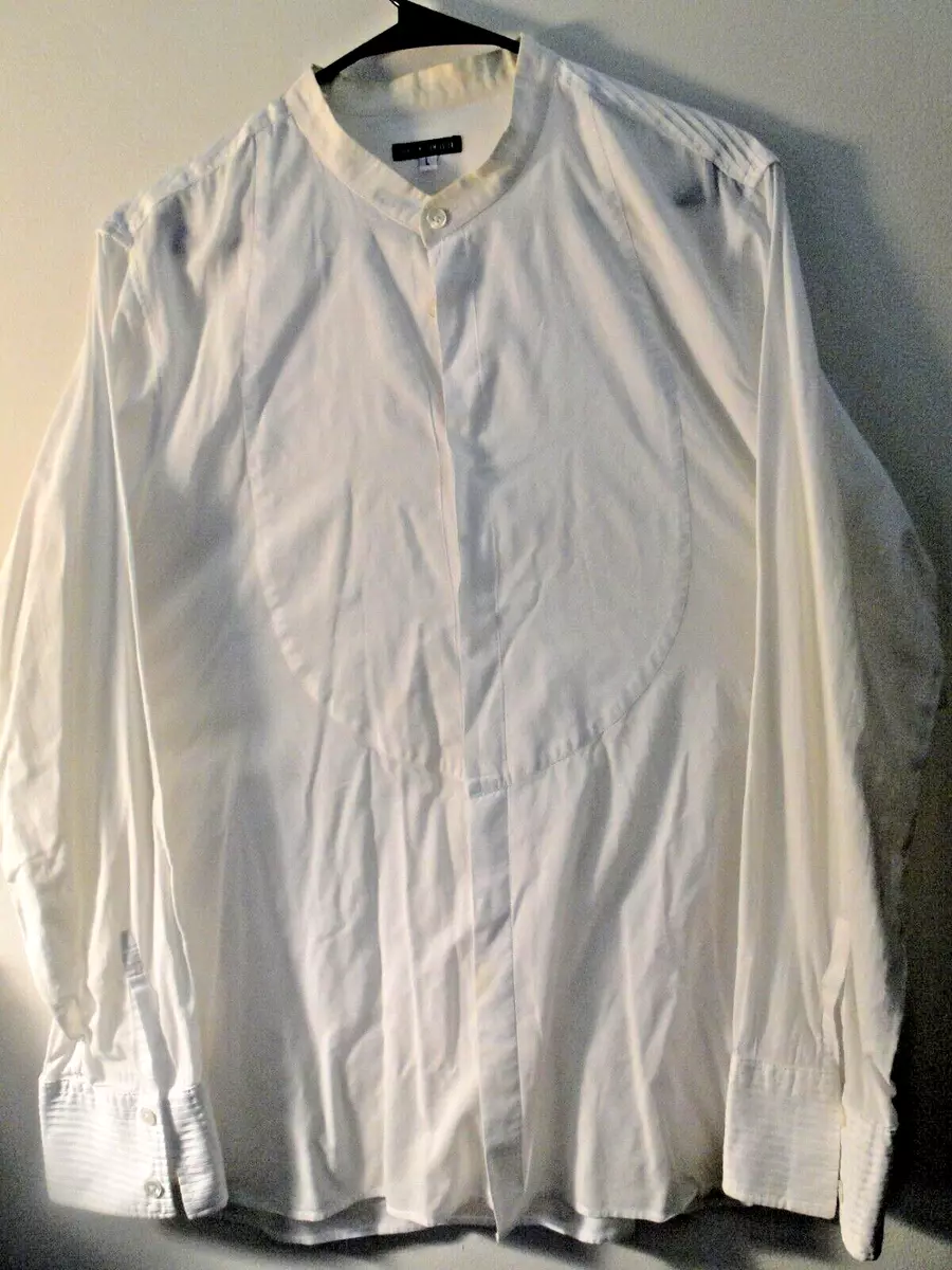 ANN DEMEULEMEESTER SHIRT COTTON BAND COLLAR BIB YOKE L 42