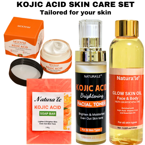 KOJIC Acid Face Cream Cleanser Soap for Dark Spots Skin Lightening & Whitening - Picture 1 of 28
