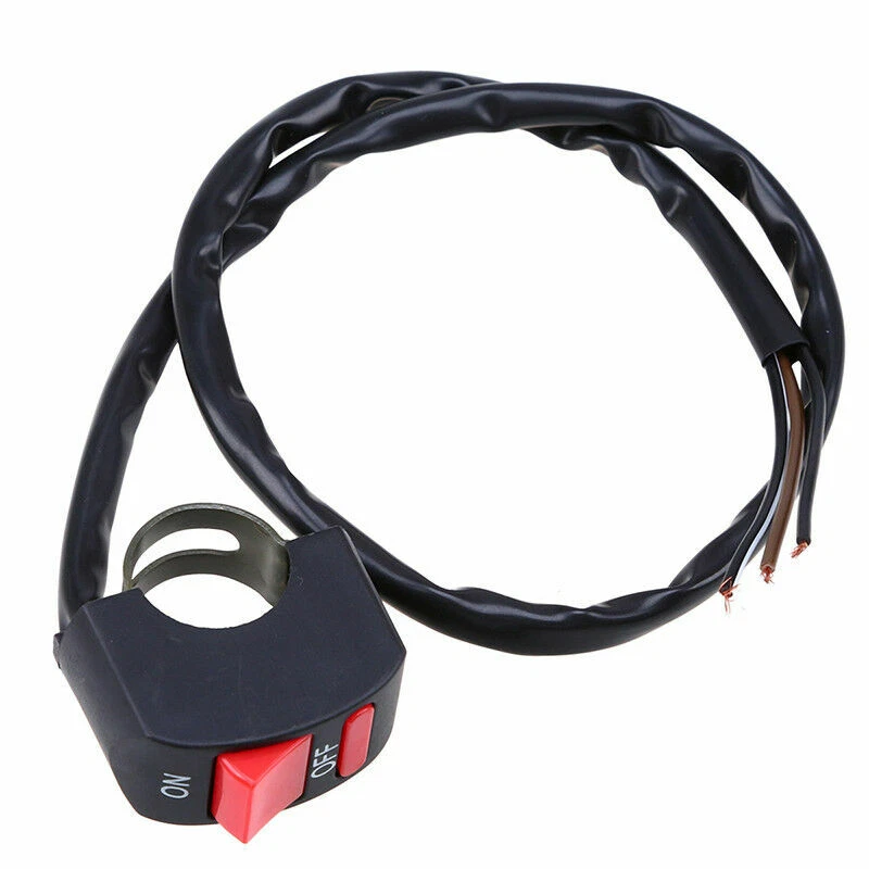 Bocina de luz de manillar para motocicleta ATV 7/8" interruptor de encendido y apagado Pit Bike botón de apagado Foto 2 de 4