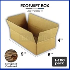 1-100 9x6x4“EcoSwift”纸板包装邮寄瓦楞纸箱纸箱