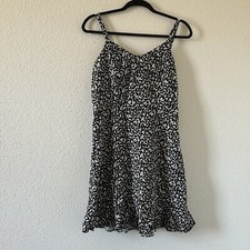 Old Navy Cami Dress Women’s Medium Linen Blend Cheetah Print Party Vacation 