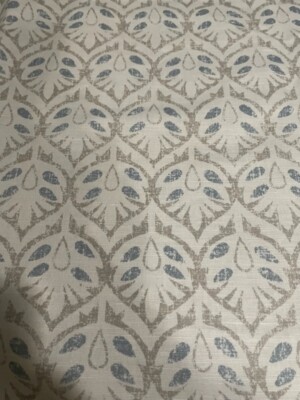 Warner High end designer Fabrics UK White background, Blue beige pattern 6 yard 