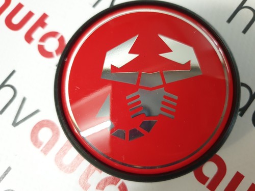 Nabenabdeckung Felgendeckel Wheel Cap Abarth Scorpion rot 55 mm Fiat Lancia Alfa - Picture 6 of 9