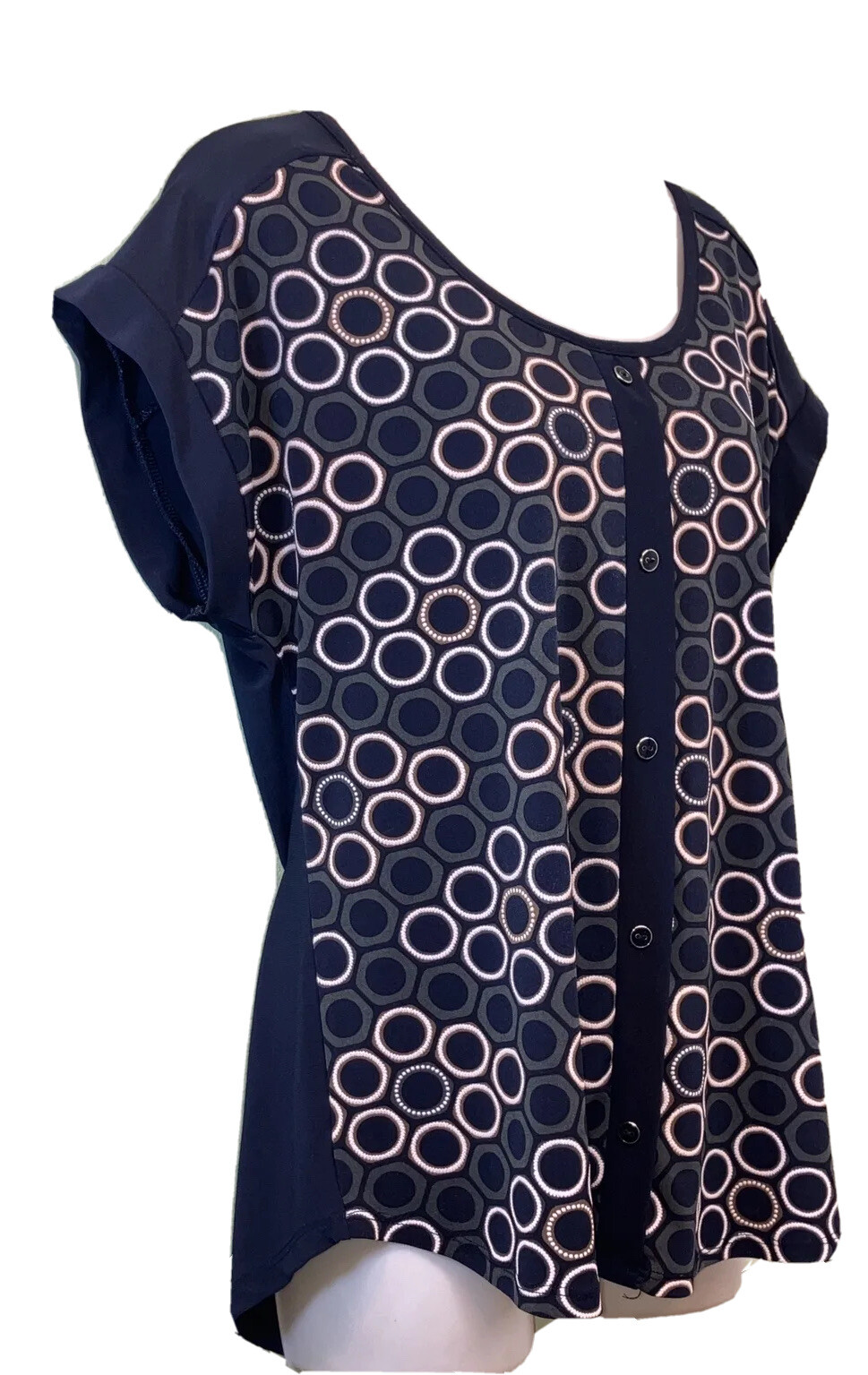 Adele & May Black White Geometric Pattern Blouse … - image 3