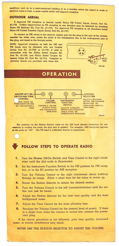 Philco Radio Unpacking Installation Instruction / Warranty Card 1950 - 第 2/2 張圖片