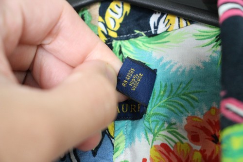 Polo Ralph Lauren Men Small Patchwork AOP Viscose Button Up Hawaiian Shirt F1183 - Picture 9 of 11