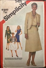 SALE! UNCUT Womens Pullover Dress&Lined Jacket SIMPLICITY Pattern5435 1981 Instr