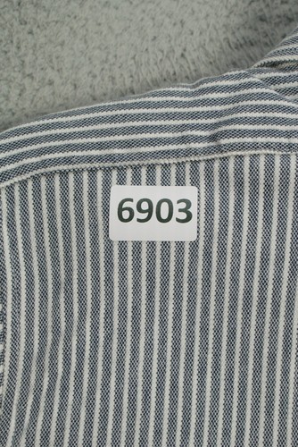 SAKS FIFTH AVENUE Shirt Adult Extra Large Slim Fit Gray Striped Long Sleeve Mens - Picture 13 of 13