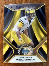 Will Johnson Michigan 2024 Bowman University Chrome Football Campus Icons Insert