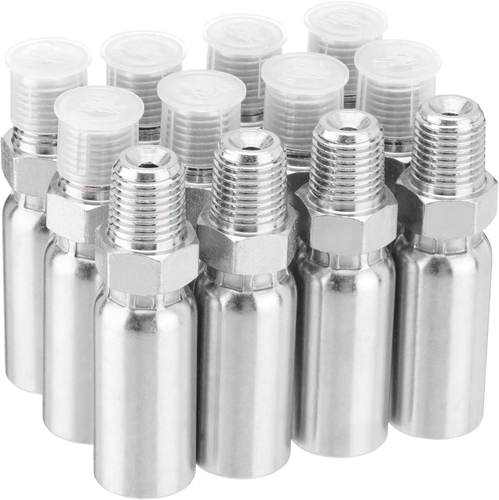 12 Pack 1/4" Hydraulic Hose Fittings, 1/4" I.D. Hose X 1/4" NPTF Male with Prote