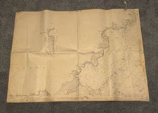 1907 2nd Edition Cornwall OS Map Sheet XLVII.12 & .8 Cloth Backed Mines Works