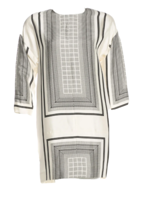 celine silk dress CELINE - Dress In Cotton And Silk Twill - Beige - Size : 36