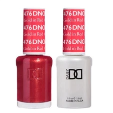 DND Match UV Gel + Nail Polish #476 Gold In Red