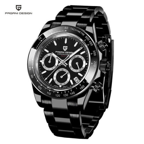 PAGANI DESIGN Watch Waterproof Chronograph Date Men Quartz Watches Steel Band - Picture 3 of 18