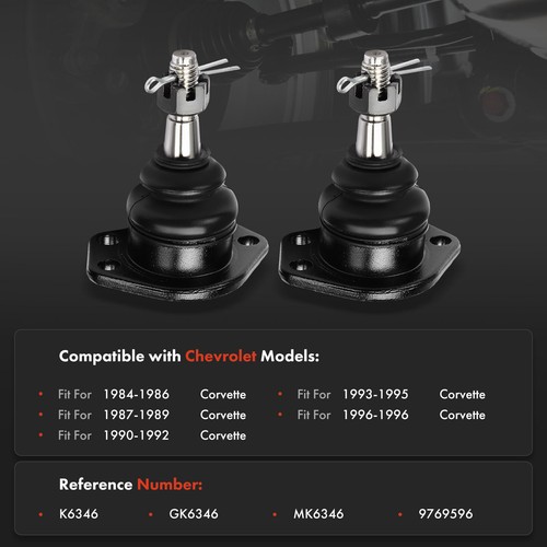 2Pcs Front Upper Suspension Ball Joints for Chevrolet Corvette 1984-1996 9769596 - Picture 2 of 10