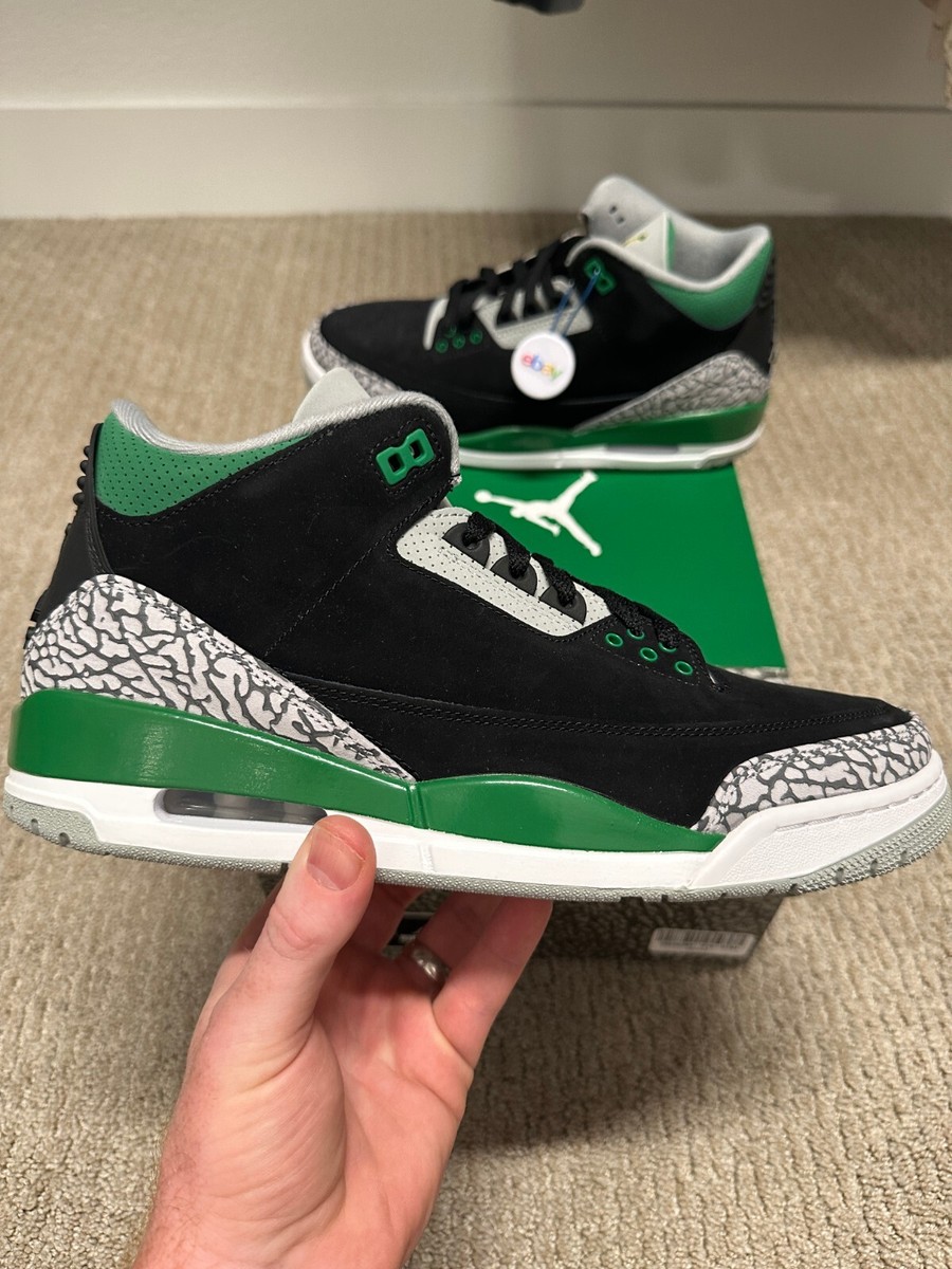 Air Jordan 3 10.5 US ブラック/グリーン Size 10.5 - Jordan 3 Retro Mid Pine Green 2021 - Never Been