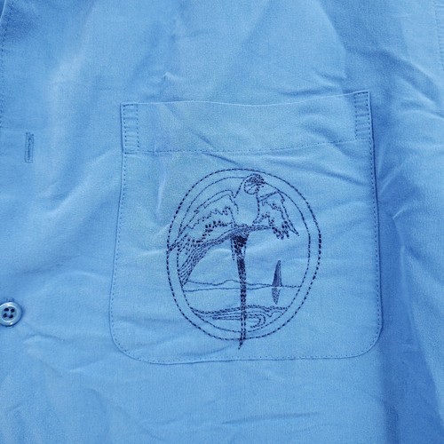 Havanera Shirt Mens S Small Button-Up Blue Embroidered Short Sleeve Lightweight - Picture 5 of 11