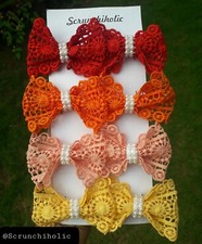 Girls Colorful Crochet Bow 8Pcs Set Free Delivery