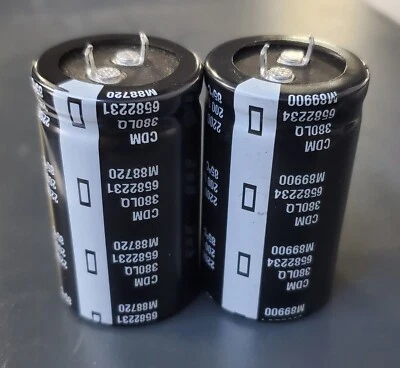 2x CDM Snap in Capacitors 200V 2200uF 85c 380LQ 6582231 M88720 QTY