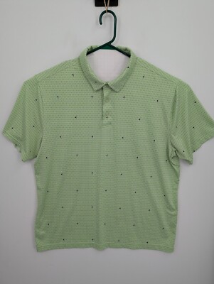Under Armour Men's The Playoff Polo Green Allover Flag Print Golf Polo Shirt 2XL