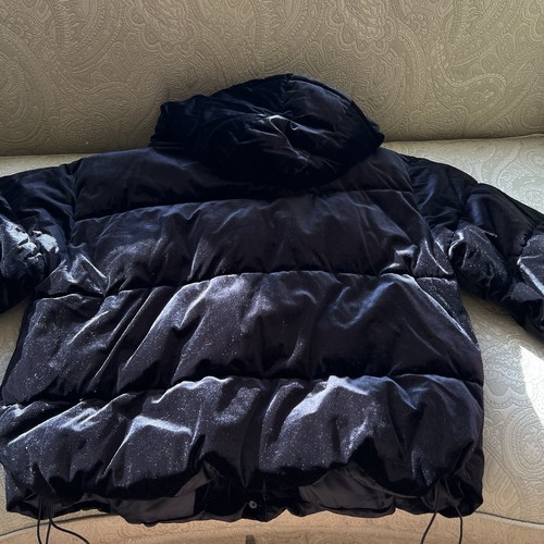 NWT Anthropologie AVEC Les Filles Black Velvet Puffer Jacker Size Large ($220) - Picture 14 of 17