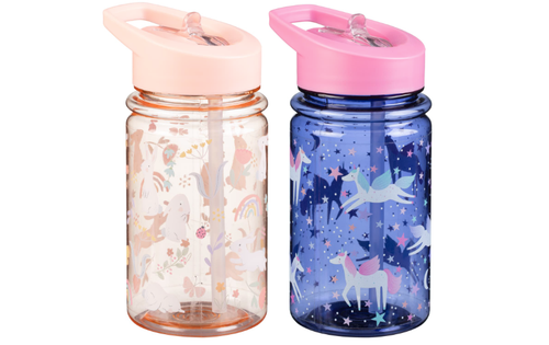 Drinking Water Bottle Folding Straw Milk Kids Boys Girls Children 400ml - Picture 2 of 11