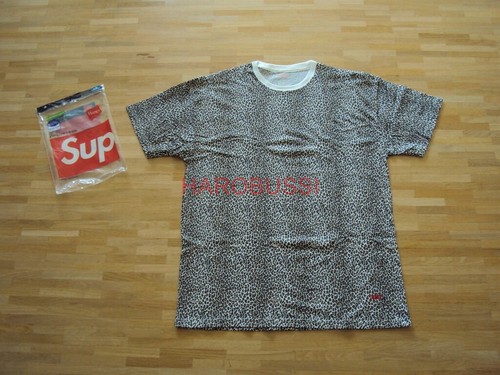 Original Supreme x Hanes Tagless TEE T-Shirt Leopard Box Logo SS19 Shirt L NEU