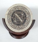 Thirstystone Monogram Sandstone Coaster Set of 4 with Pedestal Holder Letter N