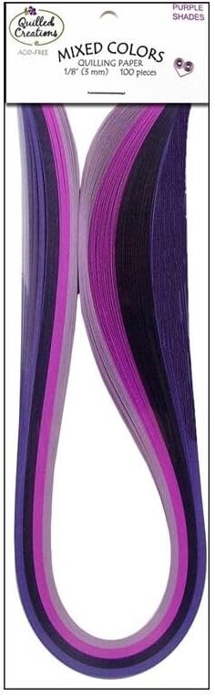 Quilled Creations Purple Shades 3mm Quilling Paper Strips Birthday Card Making
