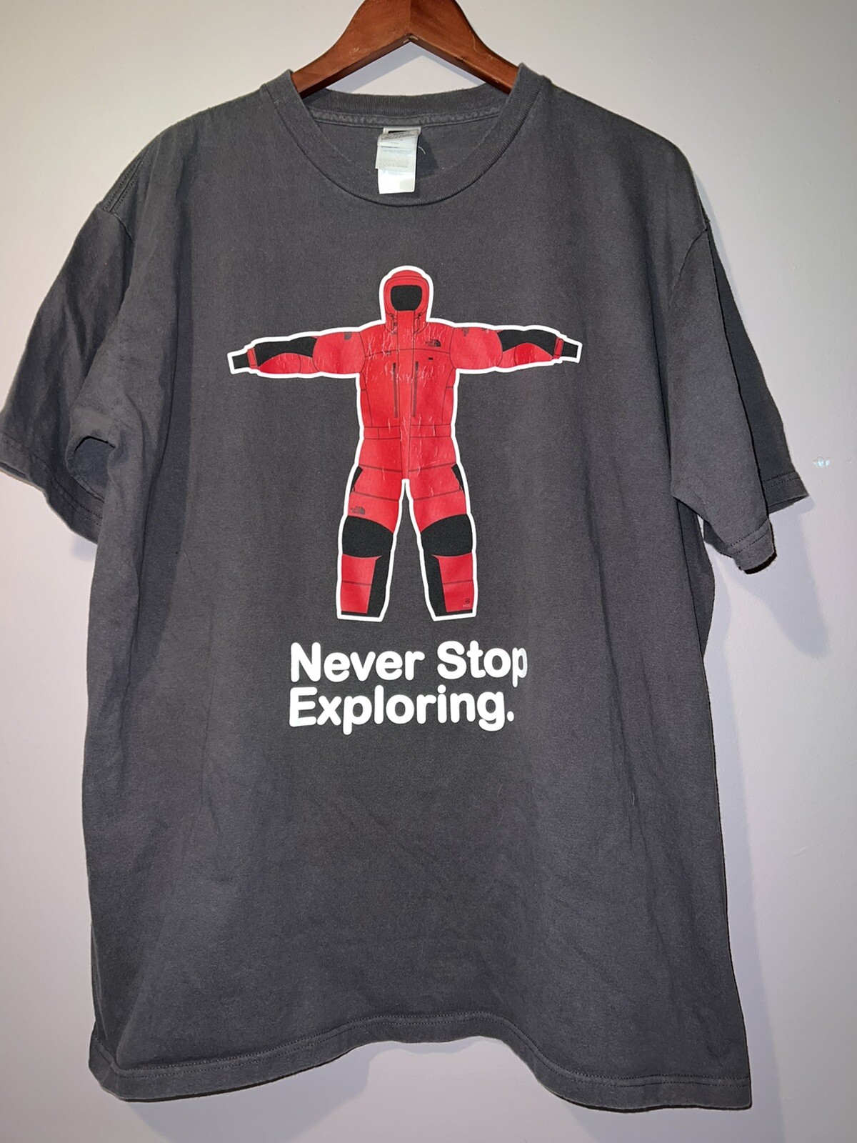 CAMISA VINTAGE TNF THE NORTH FACE nunca dejes de explorar DOBLE CARA XL