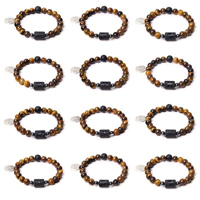 Healing Chakra Tiger's Eye Constellation Stretch Lucky Bracelets for Women Men