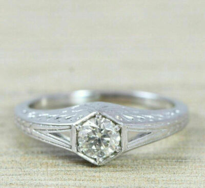 2.00 Ct Round Cut Solitaire Simulated Diamond Ring Gift 14K White Gold Over