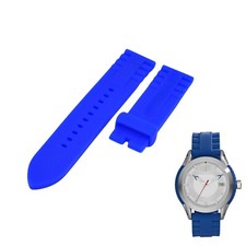 AX1228 22mm Blue Rubber Watch Strap For Armani Exchange