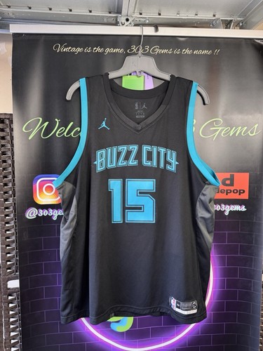 RARE Authentic Jordan Charlotte Hornets #15 Kemba Walker 2018-19 CITY NBA Jersey - Bild 1 von 6