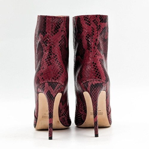 Paris Texas Women Red Python Print Leather Heel Fashion Ankle Boots 9US EUR39.5 - Picture 4 of 10